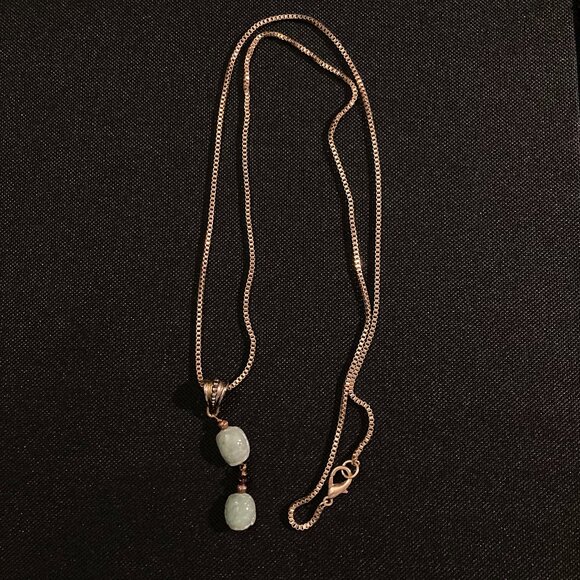 Jade and Gold Filled Necklace - Picture 2 of 4